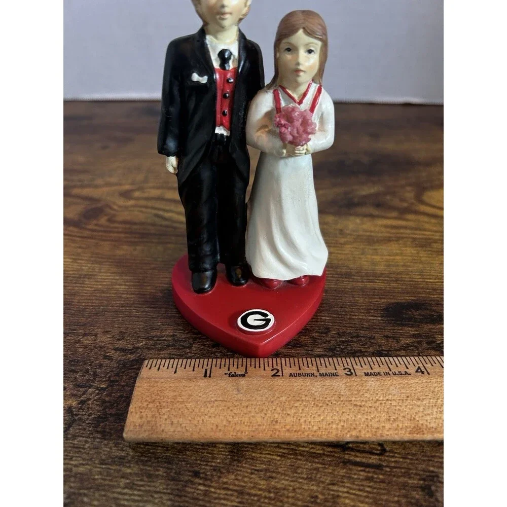 Georgia Bulldogs Bride Groom Wedding Cake Topper Figurine UGA Dawgs G Logo Decor